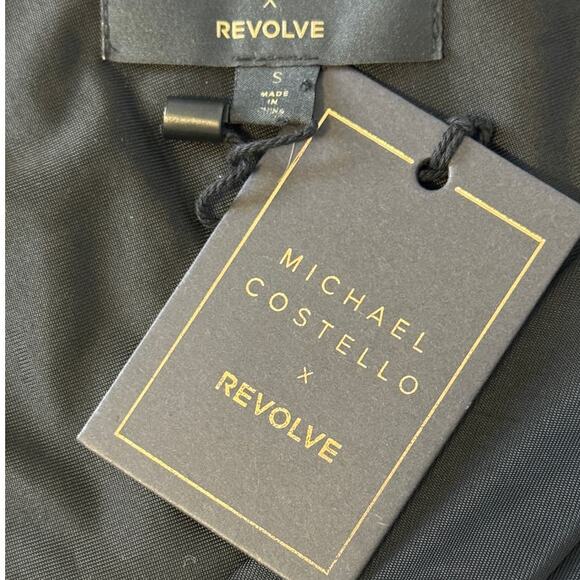 Michael Costello x Revolve Mina Ruched Plunging Neckline Sleeveless Mini Dress S - Picture 11 of 11